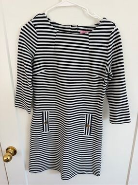 Lilly Pulitzer Charlene black and white stripes Dress size Small